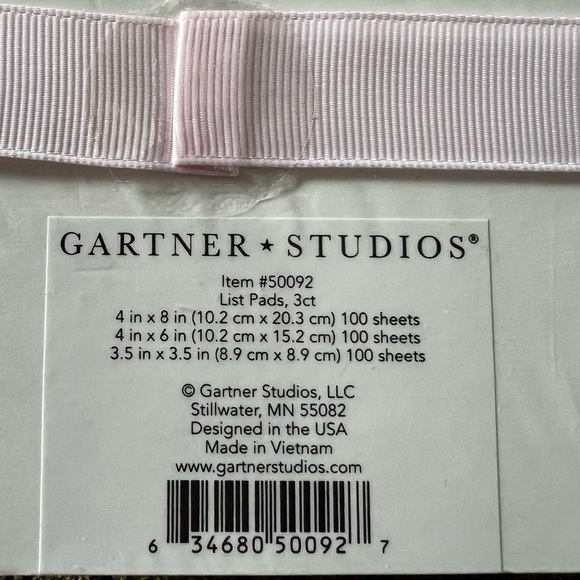 Gartner Studios Pink and White Notepad Set - Picture 3 of 3